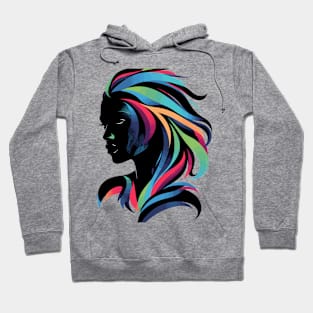 Afrocentric Woman Multicolored Silhouette Hoodie